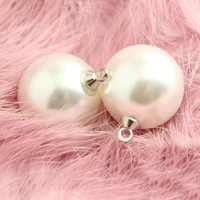 100 pcs new style copper feet high end pearl buttons beige highlight white sweater shirt buttons wholesale 10 20mm