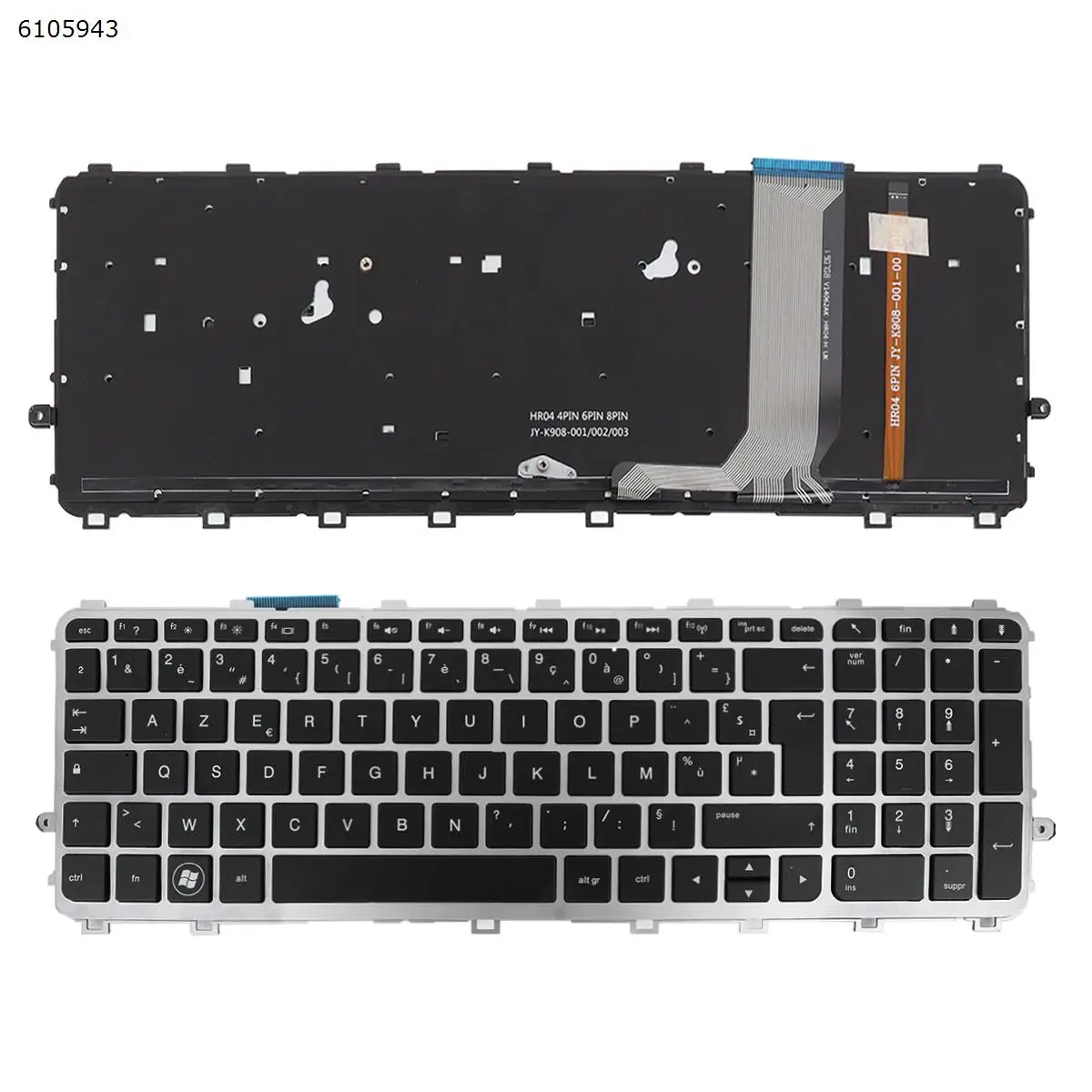 

French AZERTY New Keyboard for HP ENVY 15-J 15-J000 15t-j000 15t-j100 15z-j000 15z-j100 Laptop Silver Frame with Backlit
