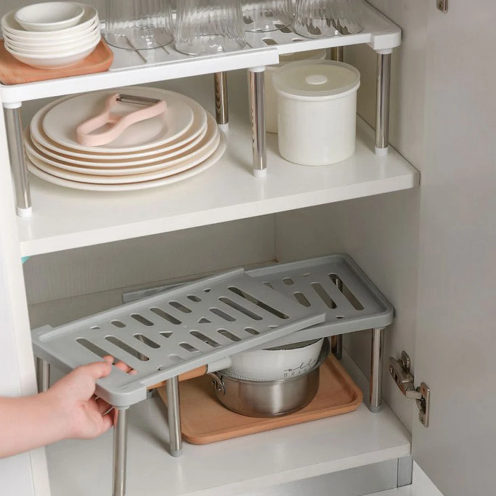 

Retractable Kitchen Storage Rack Shelf Space Saving for Home Cabinets Storage Organizer Adjustable Storage Rack Cabinet Holder
