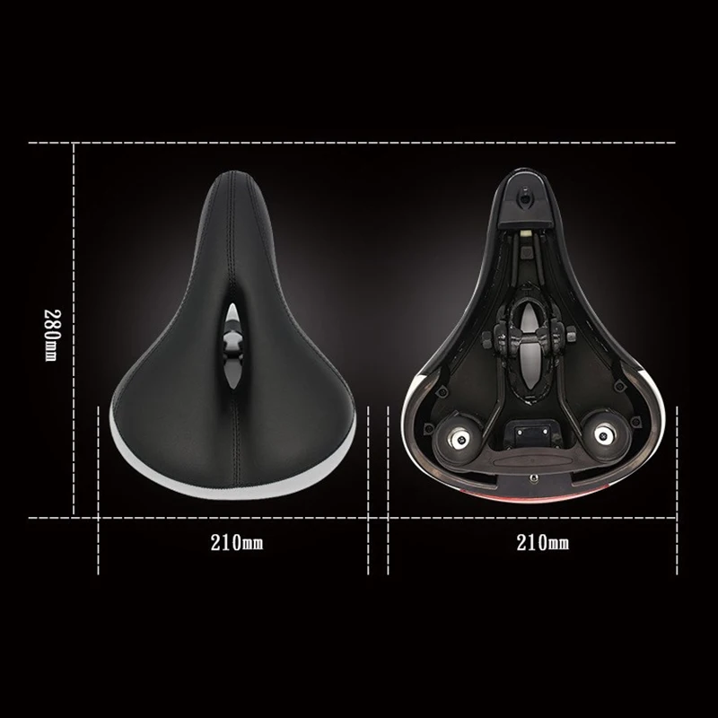 

Bicycle Seat With Warning Light Bike Saddle Mountain Bike Seat Bicycle Accessories Shock Absorber Wide Comfortable Accessories