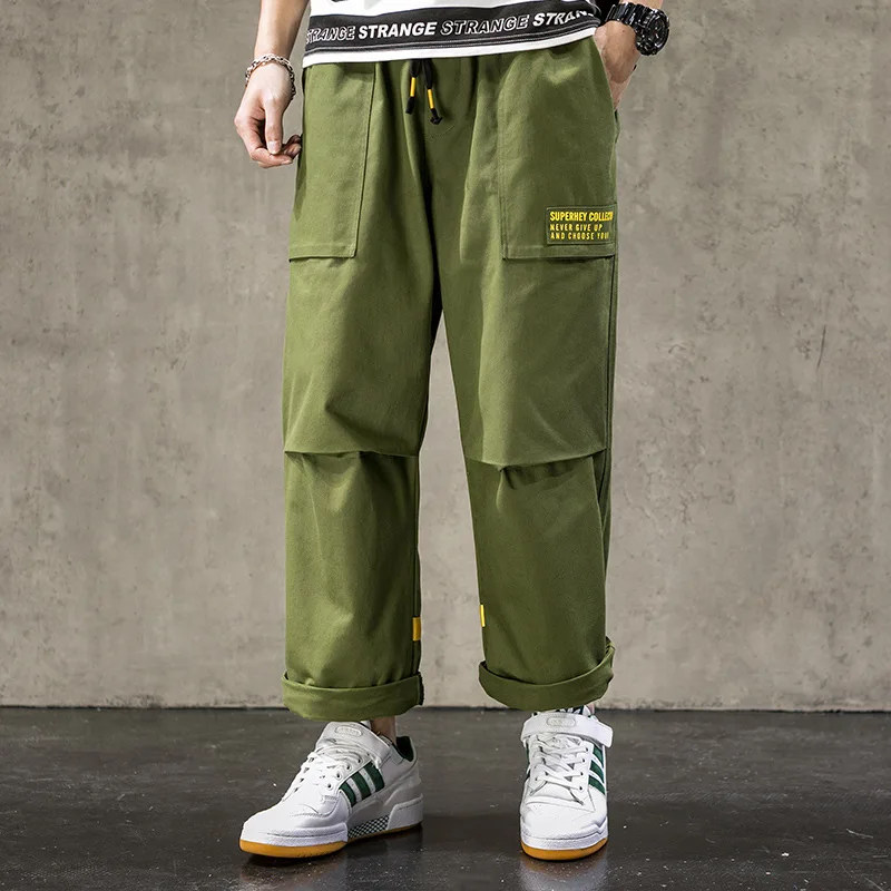 

Erdu men's wear spring 2020 new ins fashion hip hop loose Multi Pocket corset casual pants overalls for men