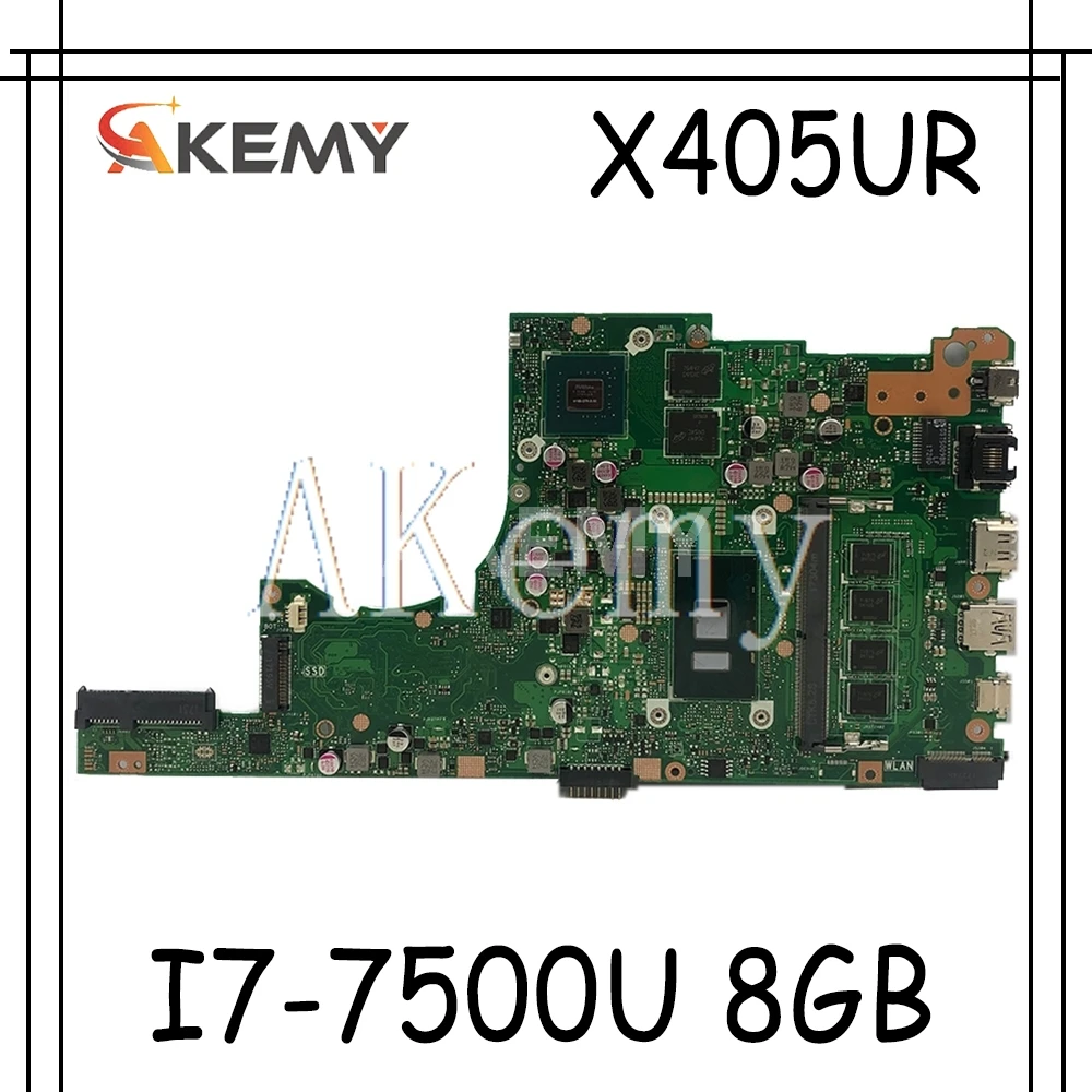 

Akemy X405UR для For Asus X405U X405UN X405UR X405URR X405URP X405UQ X405UF всеобщая плата X405UR материнская плата I7-7500U 8 Гб GT930MX