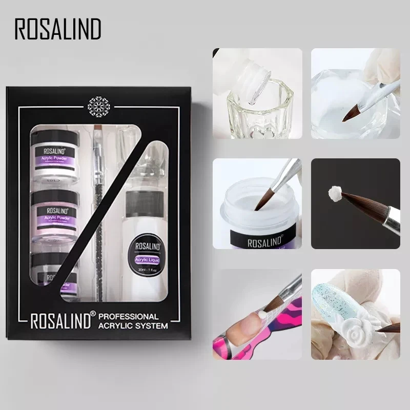 Набор инструментов для маникюра Rosalind 6 шт./компл. акриловая пудра наращивания