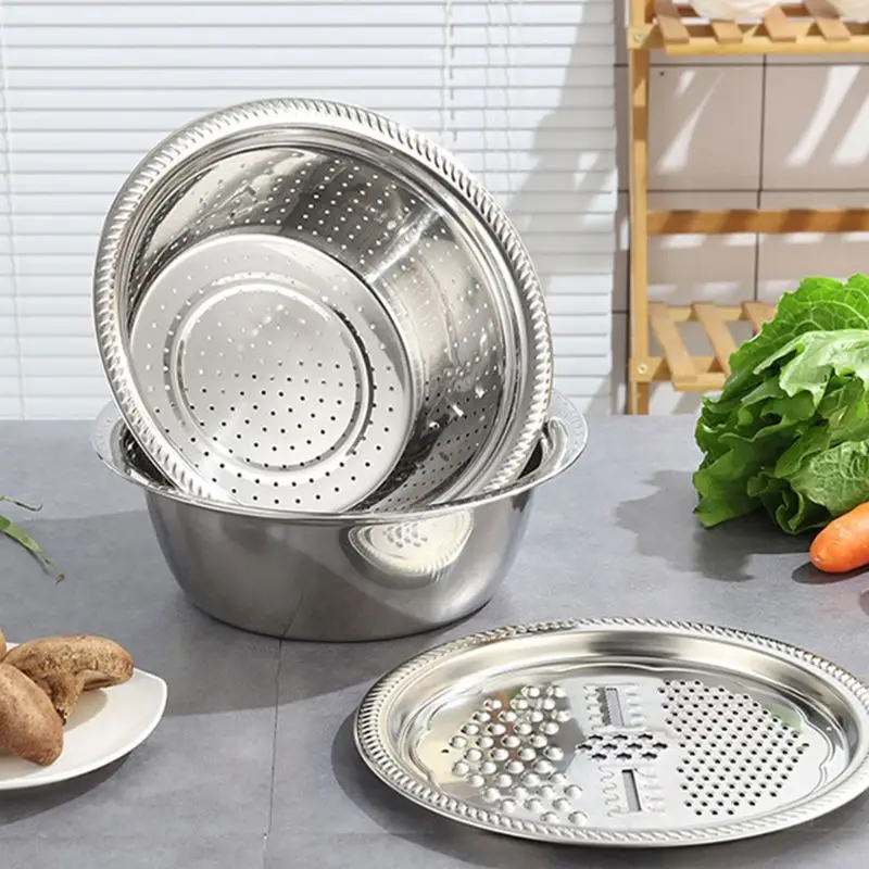 

Kitchen Portable Multifunctional Stainless Steel Basin with Filter/Grater/Bowl