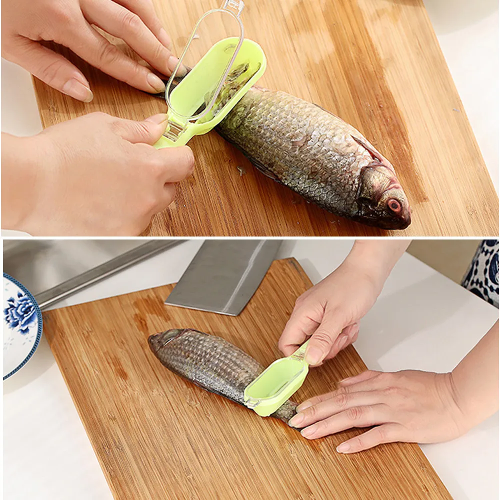 Practical Fish Scale Remover Scraper Kill With Knife Peeler Scraping Cleaning Tool Lid Kitchen Hand Accessories |
