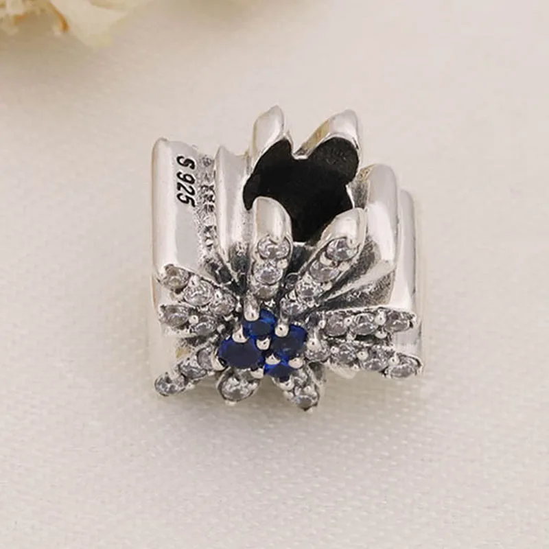 

100% 925 Sterling Silver Bead New Dazzling Fireworks Beads Fit Pandora Women Bracelet & Necklace Diy Jewelry