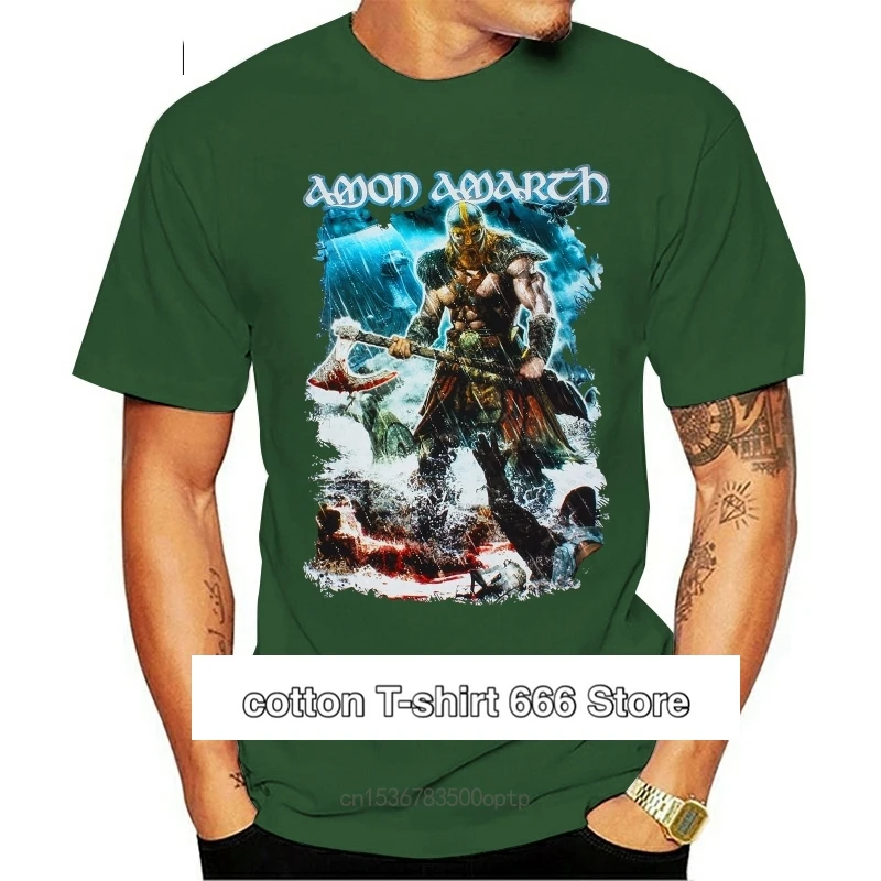 

Amon-Camiseta de Amarth Jomsviking Death Metal для детей, летние футболки для мужчин, цвет черный