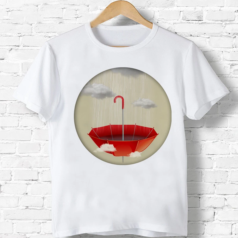 

Embracing Rain Hot Sale Print Girl Tops T Shirt Novelty Tshirts Boys/Girls Cotton White Short Sleeve T Shirts