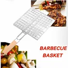 Складной корзина для гриля барбекю сетка для Барбекю Стейк мяса, рыбы подставка для овощей Еда ранг нержавеющая сталь барбекю инструменты