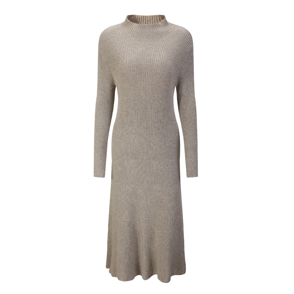 RMORE Inner Mongolian Cashmere платье для женщин весна осень пуловер половина-водолазка в полоску текстурированная 12 калибра вязанная в магазине Slava
