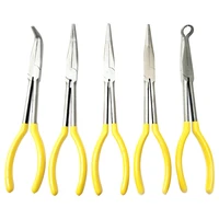 1 5pcs 11 multi functional 0254590 degree o shape bend needle nose pliers long handle extra long nose pliers set hand tools