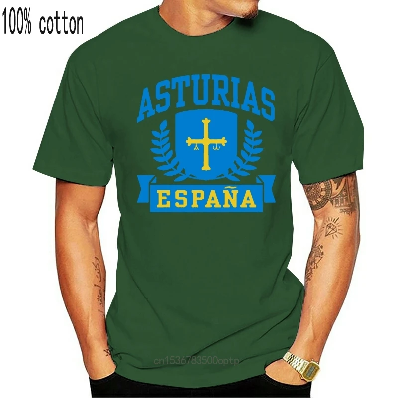 

New Asturias Espana White T-Shirt Cotton T-Shirt
