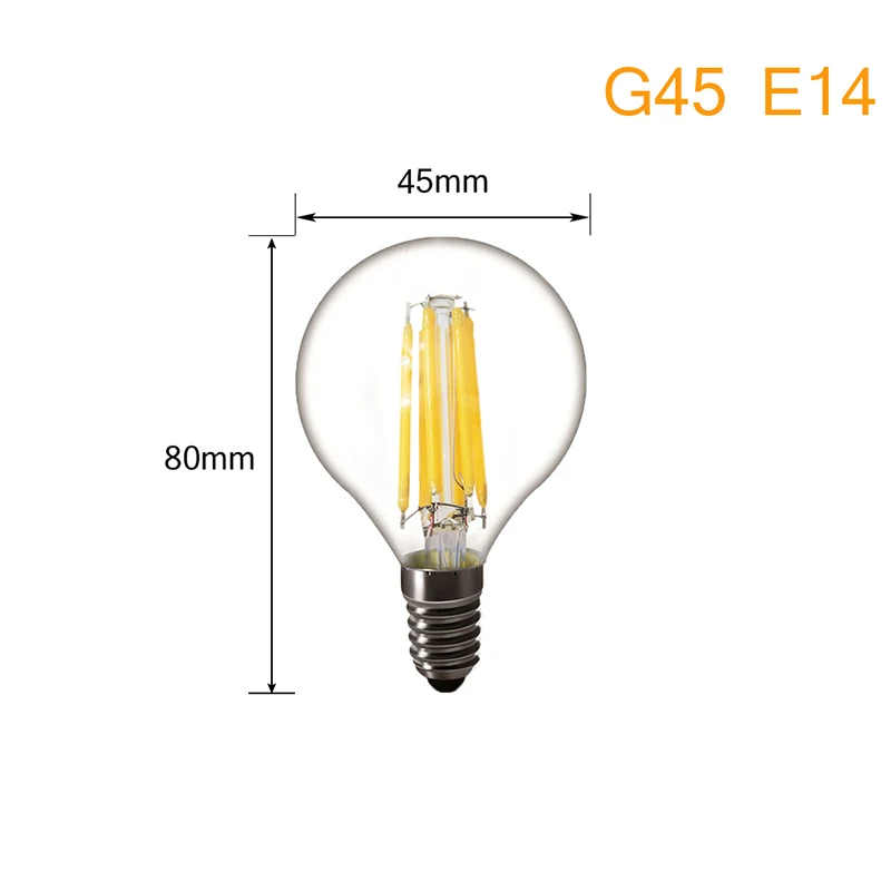 Светодиодный ламп накаливания E14 E27 2W 4W 6W 8W Ретро Винтаж светильник C35 C35L G45 A60 ST64 220V