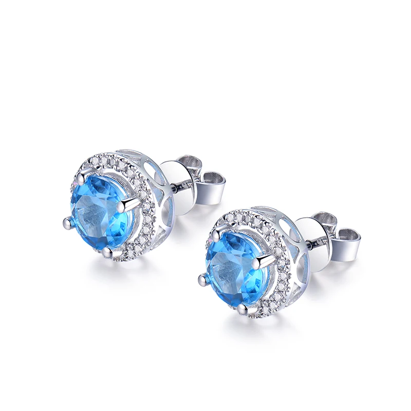 Винтажные круглые серьги гвоздики LOVERJEWELRY 6 5 мм из твердого белого золота 18 карат