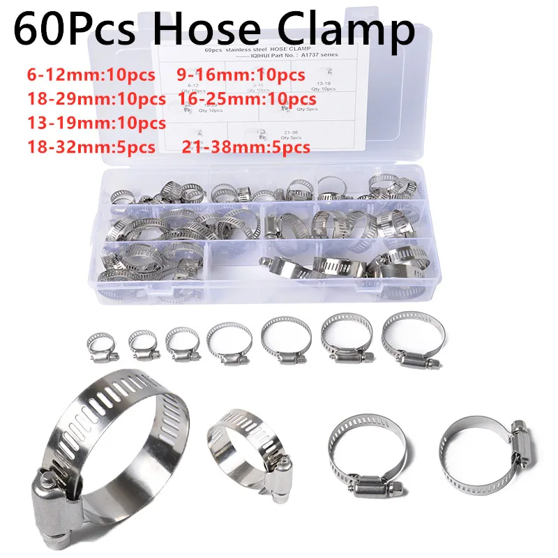 60 шт./компл. зажимы для шланга из нержавеющей стали зажим сантехники
