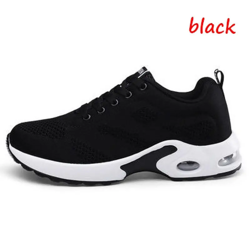 Оверсайз летние воздушные амортизационные спортивные кроссовки для женщин черного цвета для бега, фитнеса и прогулок GMB-0221.