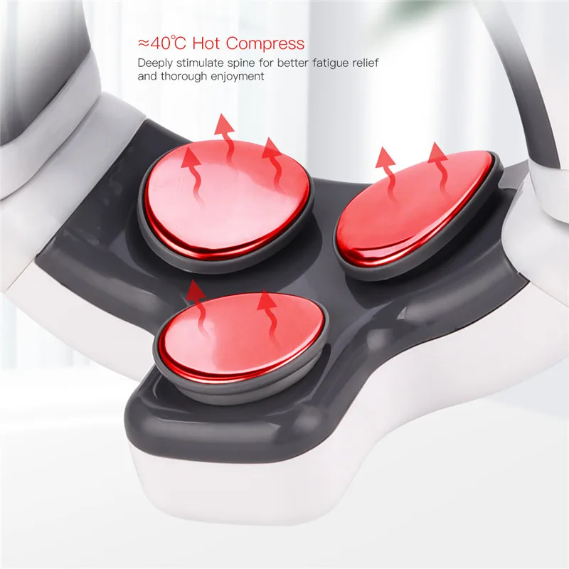 Беспроводной 3D импульсный массаж шеи электрический горячий компресс шейного