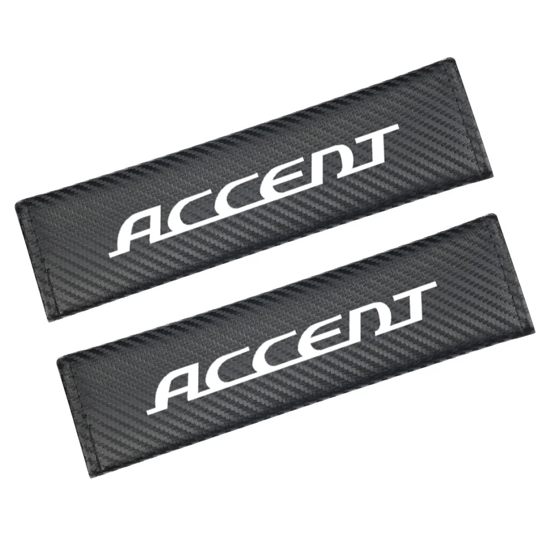 2pcs/set Carbon fiber Seat belt Shoulder Pads covers emblems for hyundai ACCENT ELANTRA TUCSON IX20 Car-styling | Автомобили и