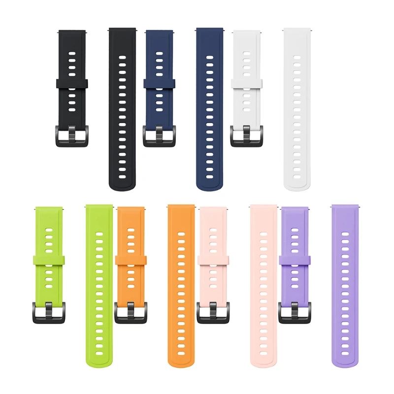 

Quick Release Easy Change Replacement Soft Silicone Rubber Watch Band Strap for Mibro Color Smart Watch Choose Color