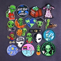 alien ufo embroidered patches for clothes accessories applique heat adhesive embroidery patch sewing patches for jacket iron on