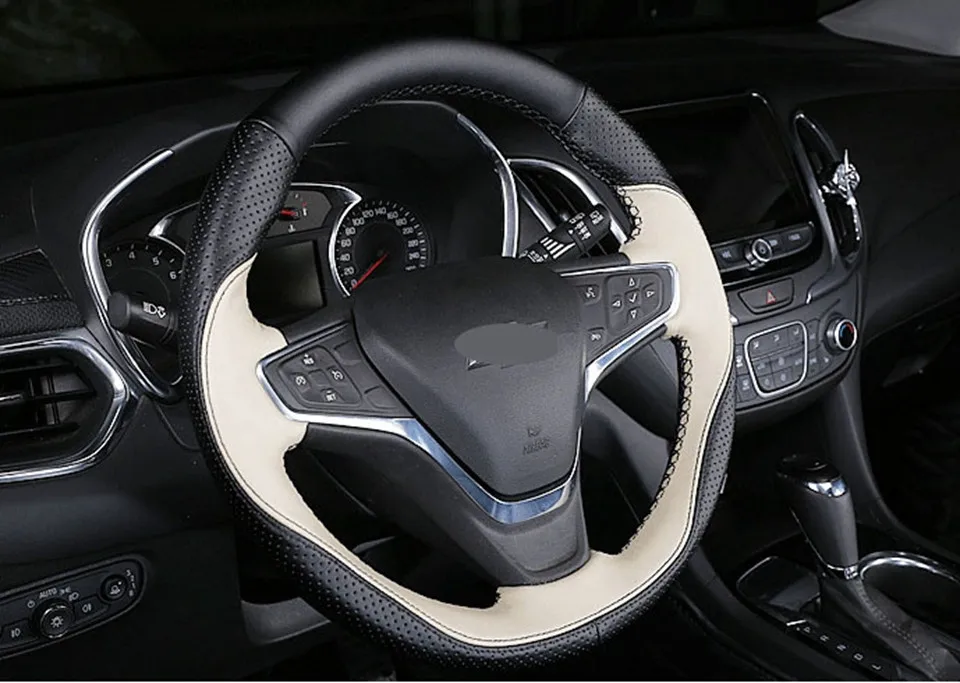 DIY крышка рулевого колеса автомобиля из натуральной кожи для Chevrolet Explorer Malibu XL Buick Velite 5 автомобильные аксессуары