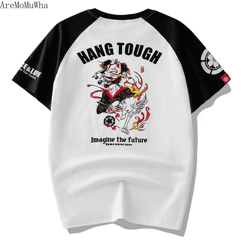

2021 Summer New Style Japanese Tide Brand Hip-hop Teenager Cartoon Anime Printing Casual Cotton Short-sleeved T-shirt Men M-4XL