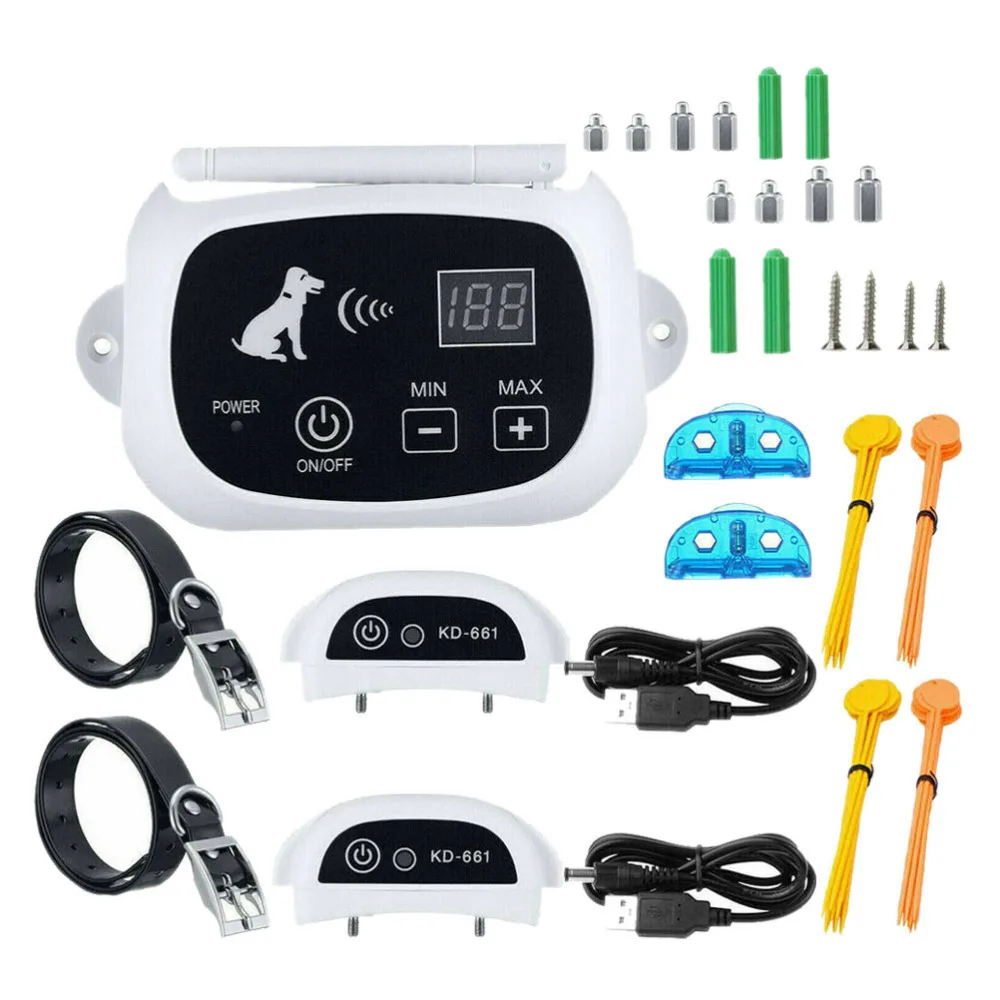 

1 Set Wireless Dog Fence Containment System Training Collar Receiver US Plug