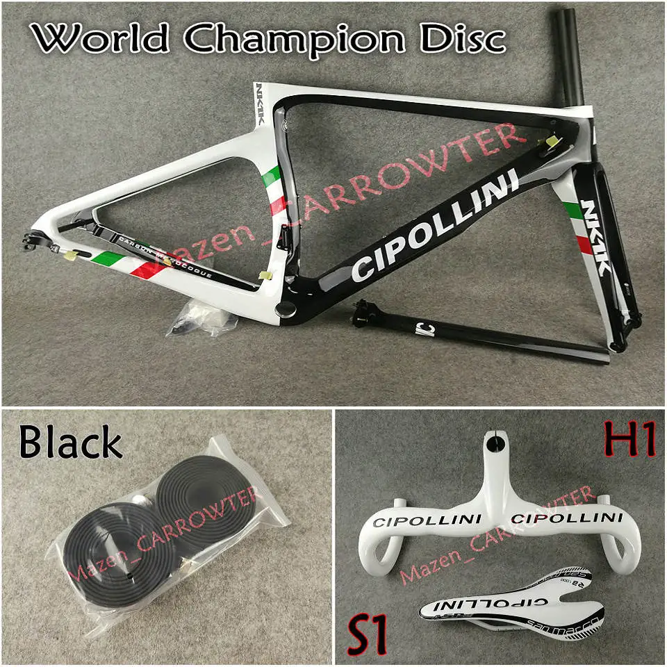Package 3 Cipollini чемпион мира 3K NK1K диск карбоновый дорожный каркас Cipollini карбоновый руль седло бутылки воды Клетки 50 мм диск колесная - Цвет: Package 3