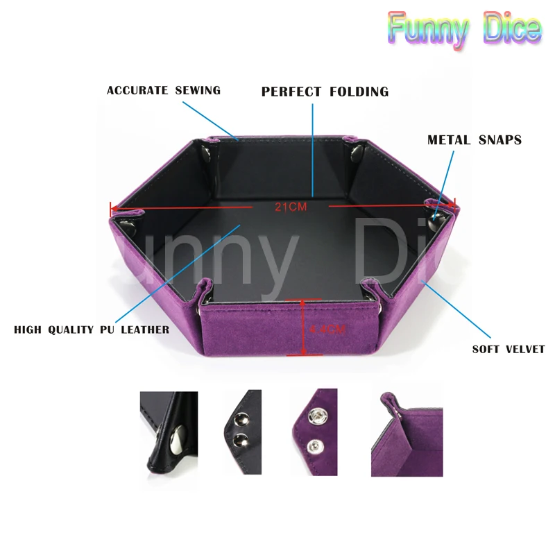 Игральные кости из искусственной кожи складной шестигранник 6 цветов лоток