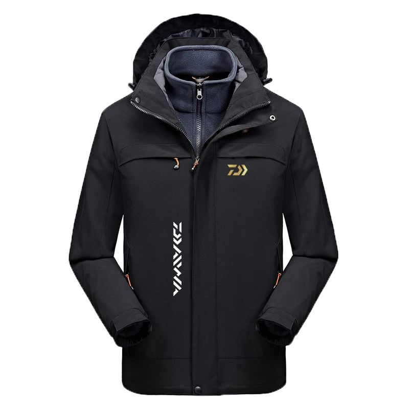 

2020 Daiwa Full Zip Windproof Fishing Jacket For Men Lightweight Windbreaker Softshell Outdoor Jacket With Hoodies Keep Warm