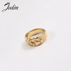 Joolim Высококачественные золотые PVD водонепроницаемые кольца в форме золота для женщин ювелирные изделия из нержавеющей стали оптом