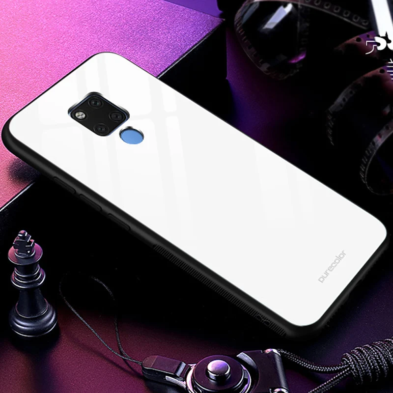Чехол из закаленного стекла для huawei mate 20X20 x градиентный цвет задняя крышка для huawei mate 20X Мягкие силиконовые чехлы для телефонов mate 20X