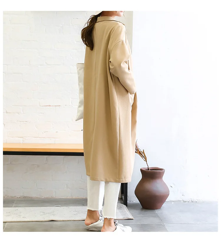 

No Buckle 2019 Spring New Style Korean-style Loose-Fit Pier Shape Coat