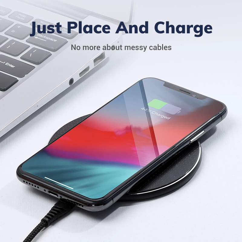 TOPK Беспроводное зарядное устройство для iPhone Xs Max X 8 Plus 10 Вт Быстрая зарядка для samsung Note 9 Note 8 S10 Plus