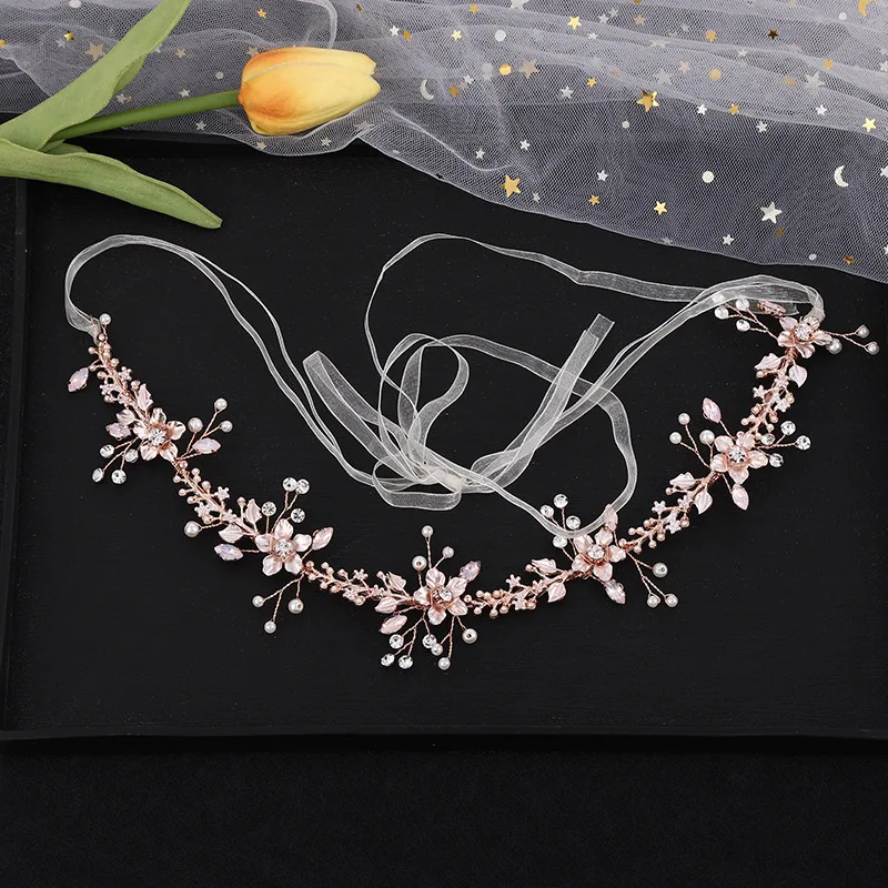 

Свадебный головной убор золотой лист сплав цветок кирпич с аксессуарами