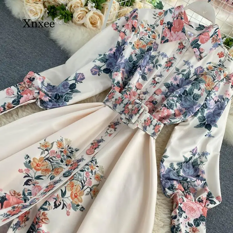 Женское однобортное платье-трапеция облегающее платье в стиле ретро с цветочным