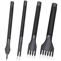 miusie 3456mm silvergoldenblack leather punch tools set with 1246 prongs leather hole steel punches craft tools kit