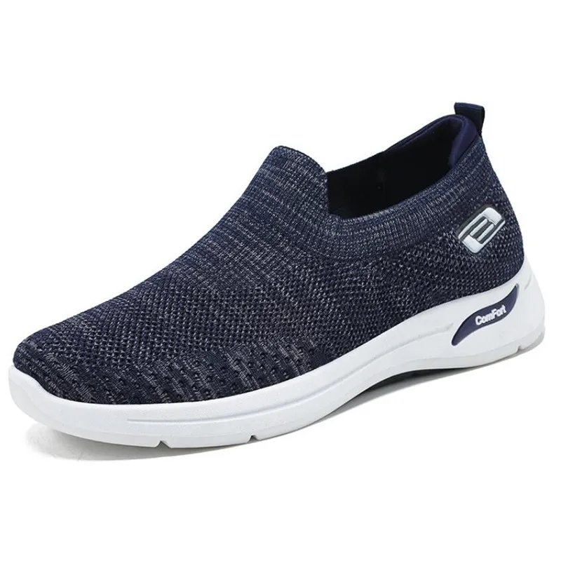 

New style men's single shoes fashion fly woven mesh bottom heel non-slip lightweight comfortable all-match casual shoes men