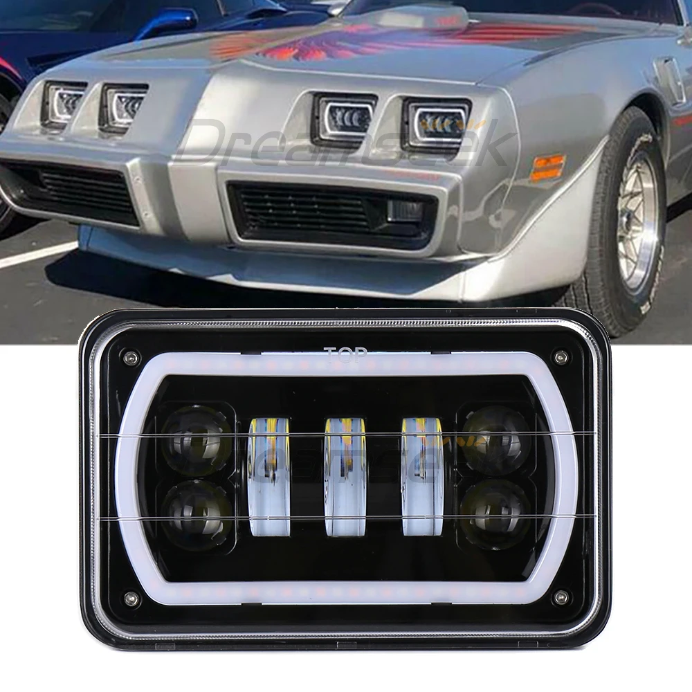 4x6'' LED Headlight High / Low Sealed Beam DRL Turn Signal Light for Kenworth Ford Replaces H6545 Off-road Trunk Headlamp 1Pcs