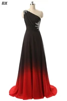 2021 sexy prom dresses a line gradient chiffon long formal evening dress plus size ombre party gown vestido de formatura bm02