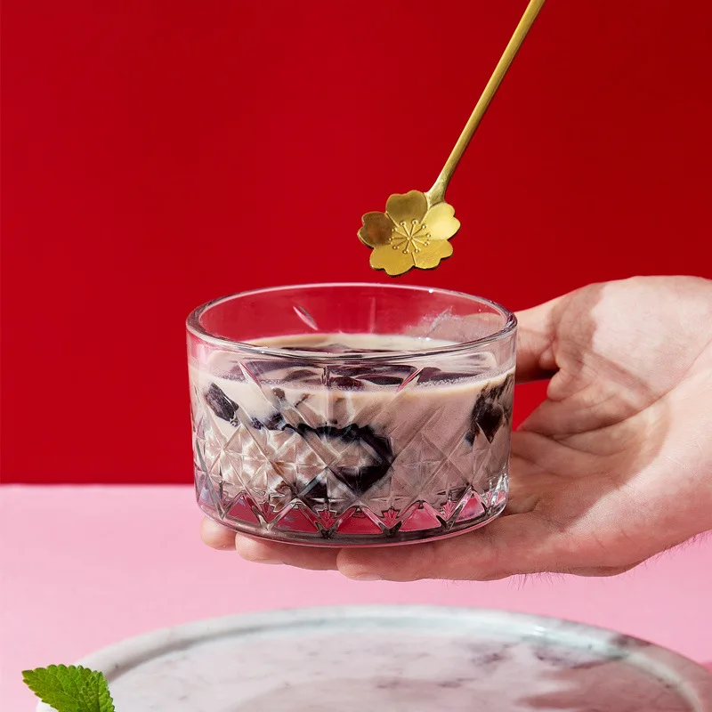 225 мл рельеф с узором &quotромбиками&quot Стекло мисочка маленькая ведро фруктов