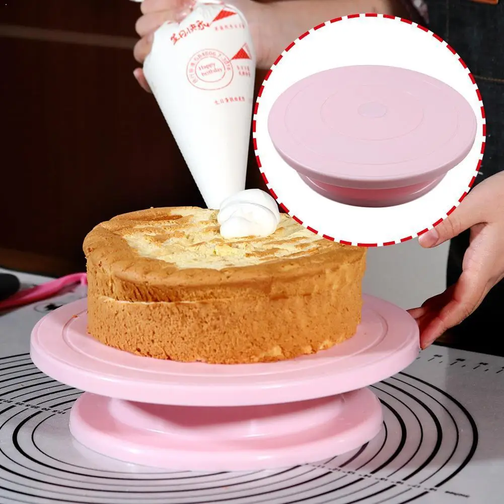 1 шт. пластиковая тарелка для торта вращающаяся Нескользящая декоративная