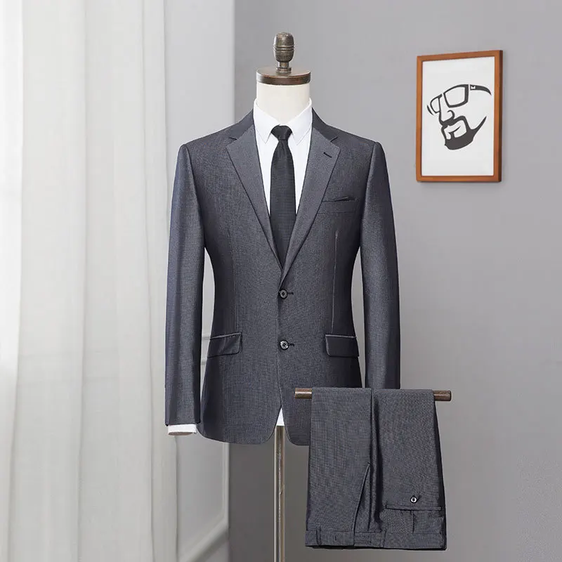 

2020 men business professional dress groomsman groom wedding dress two gray suit cultivate one's morality