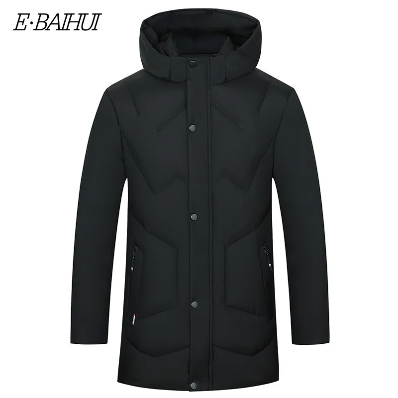 

E-BAIHUI Men's Parkas Winter Jacket Men Coat Cotton Casual Street Style Outwear Windbreak Male Hooded Bomber Parkas Coat J003