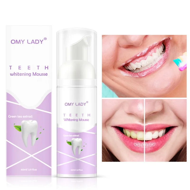 

New Teeth Cleaning Mousse Remove Tooth Stains Freshen Breath Teeth Whitening Foam Toothpaste 60ml