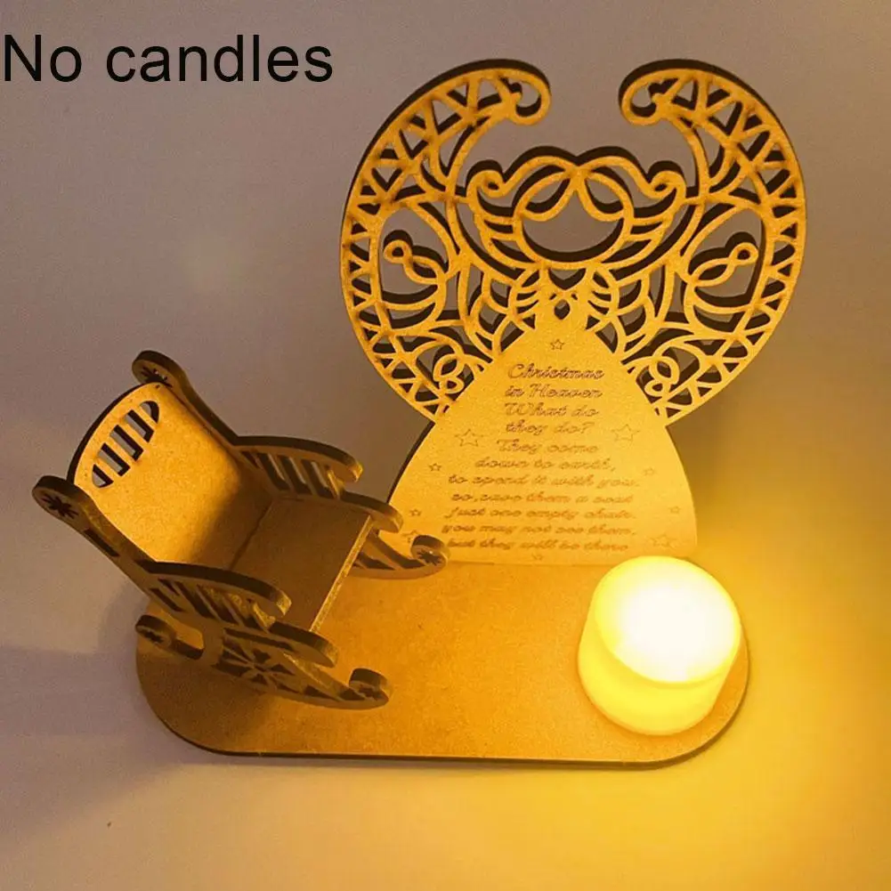 Christmas Angel Wood Candlestick Merry Decoration For Home Rotating Ornament 2021 Xmas Navidad Gifts W2o0 | Дом и сад
