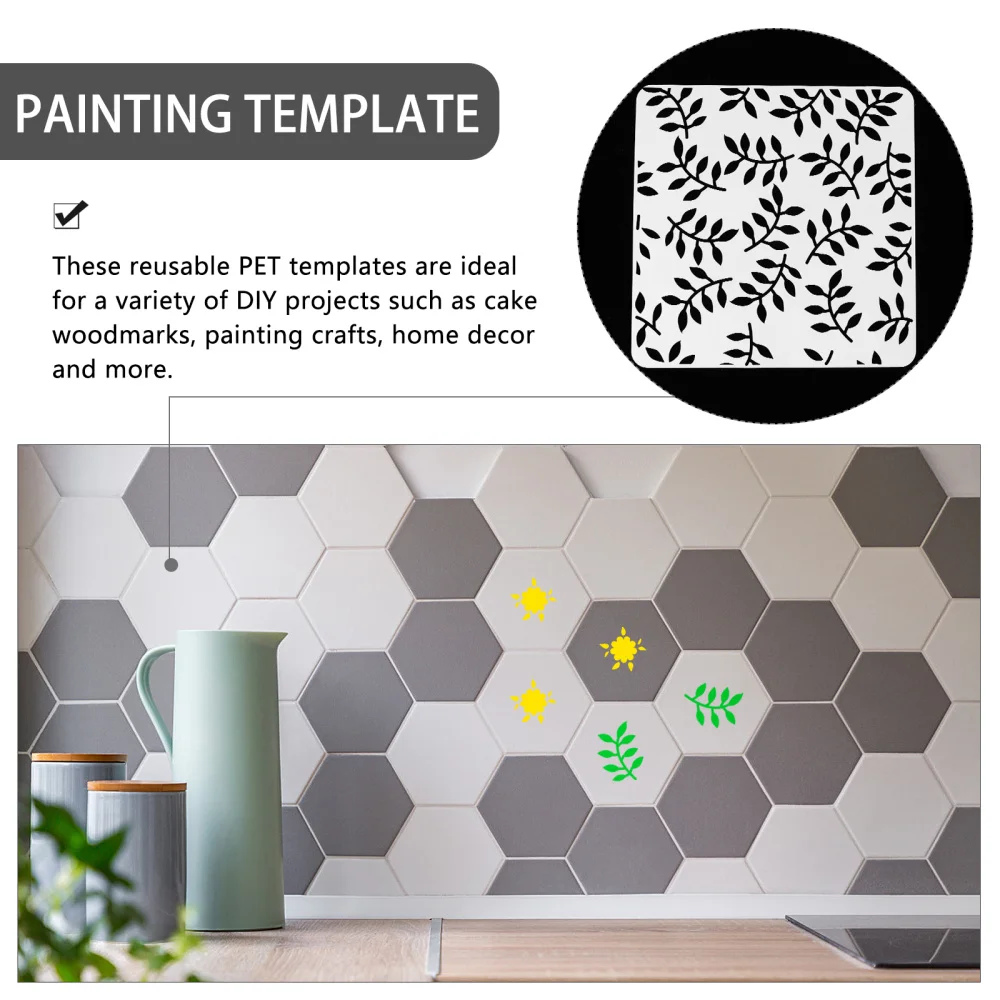 

1 Set 8Pcs Hollow Drawing Stencils Practical DIY Painting Stencils Cake Template