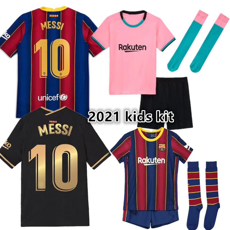 

kids kit LENGLET new 2021 child Shirt JORDI ALBA COUTINHO ANSU FATI GRIEZMANN DE JONG PIQUE S.ROBERTO 2020-21 BarcelonaES Shirt