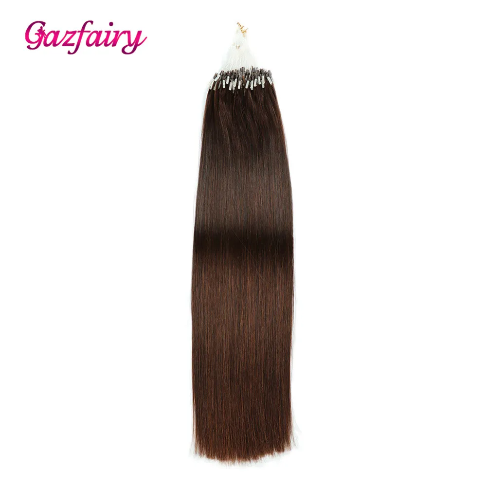 Gazfairy 16 &quot18&quot 20 &quot22&quot 1 г/локон 100 г прямые волосы на микро кольцах чистый цвет