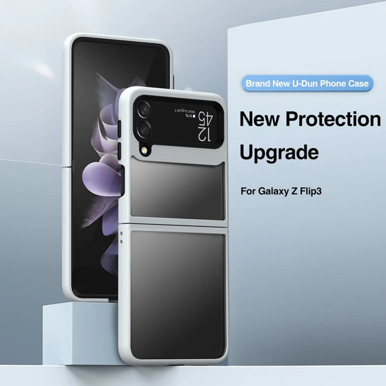 

Акриловый жесткий чехол для Samsung Galaxy Z Flip 3 2 в 1 противоударный чехол для телефона из ТПУ с защитой от отпечатков пальцев и поддержкой беспров...